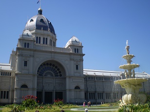 1880 Fountain at Queen Victoria Exhibition Building  (Blue sky again!)