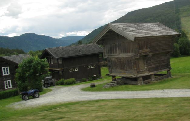 medieval buildings on norwegian farm